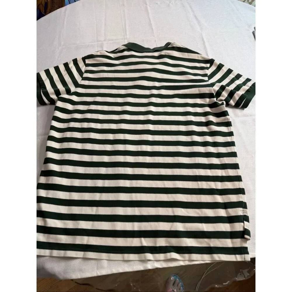 Polo By Ralph Lauren Custom Fit Green White Stripe Short Sleeve Polo Shirt XXL
